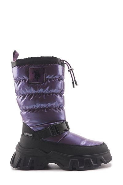 U.S. Polo Assn. САЩ Polo Assn Poretta Unisex Çocuk Çizme Kar Botu Mor