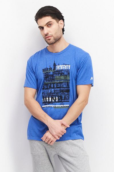 New Balance Men Sportswear Fit Short Sleeves Graphic T-Shirt, Team Royal