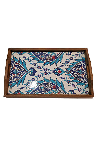 PUFFIN Wooden (Beech Dried) Frame, Ceramic Tile, Service & Presentation Tray ...
