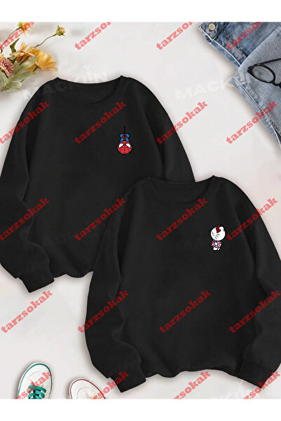 Tarzsokak Hanorac cu decolteu cu model Hello Kitty Spiderman - Set de 2