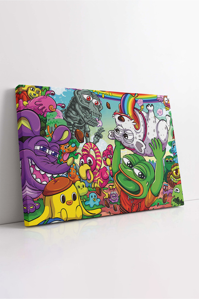 KOSS Dijital Διακοσμητικός πίνακας σε καμβά με θέμα Pepe Coin Frog, Πίνακας σ...