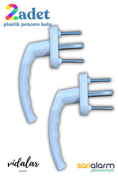 sarıalarm Beyaz Plastik ( Pimapen ) Pencere Kolu - 2 Adet