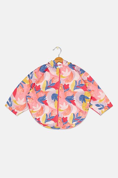 Carter's Kids Girl Allover Print Rain Coat, Pink Combo