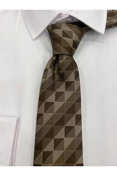 Sarar WOVEN FABRIC PATTERNED COFFEE TIE