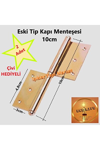 ece life Ahşap Kapı Menteşesi-Sola Açılır-No:10cm-Eski Tip (Çivi Hediyeli) (-Pk./Ad.: 2Adet)-SOL