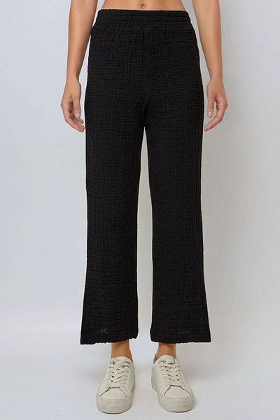 Hiccup Pantaloni drepți texturați cu talie înaltă premium