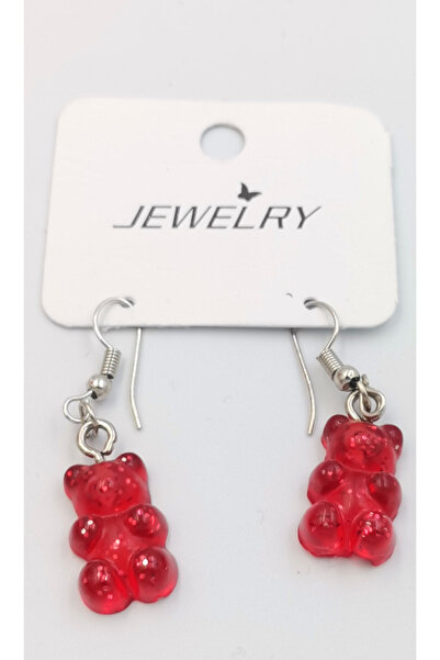 Monalisa Home أقراط تيدي بير باللون الأحمر