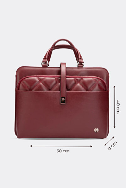 MORCA Kadın Evrak Laptop Çantası Kapitone Bordo