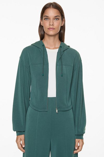 Oysho Crop jacket with soft-touch modal