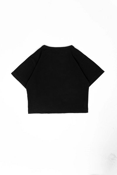 Sekizbiraltı Y2k Leopard Starz "V2" εμπριμέ μαύρο Crop Top