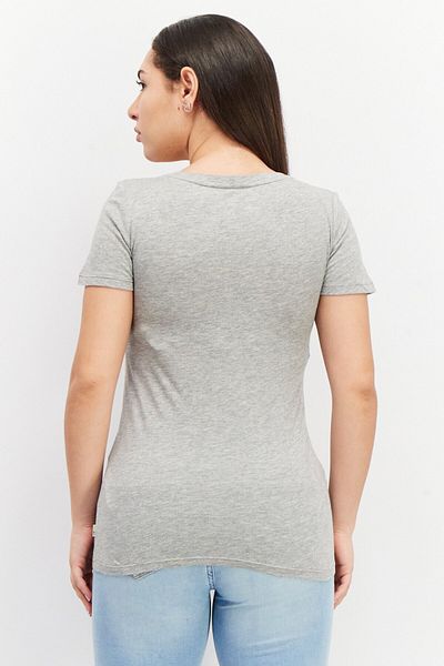 Timberland Women Round Neck Short Sleeves Brand Logo T-shirt, Grey