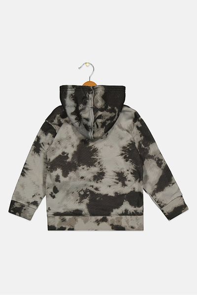 Brooklyn Toddler Boy Hooded Tie Dye Print Sweatshirt, Grey