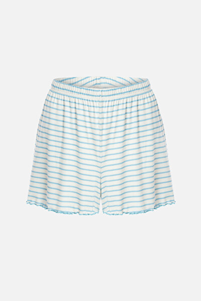 koza iç giyim Kadın Baby Ovelok Detaylı Şortlu Pijama Takımı