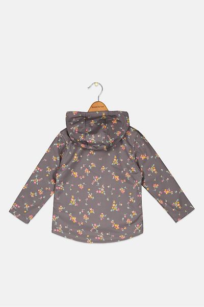Body Glove Toddlers Girl Floral Print Softshell Jackets, Grey Combo