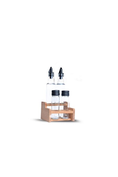 Chef Taste Ahşap Standlı Yağdanlık-Sirkelik-Baharatlık  Chef Taste