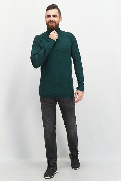 gaiam Men Sportswear FIT 1/4 Zip Long Sleeve Training T Shirt, Sage Green
