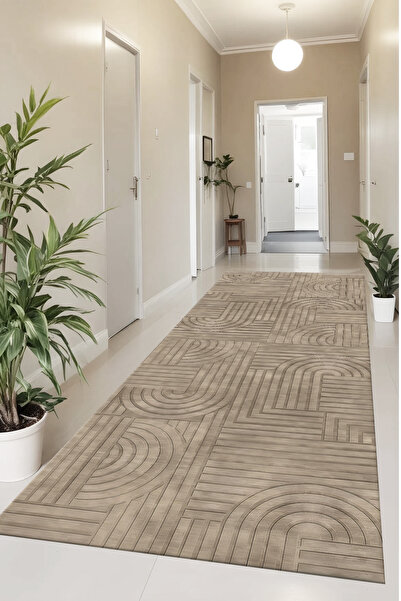 LTS HOME Dijital Kaymaz Yıkanabilir Modern Renkli Mutfak Halısı Salon Halısı ...