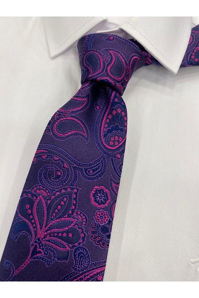 Sarar Woven Fabric Patterned Purple Tie