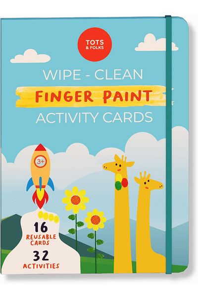 STOREMAX Clean Finger Paint Activity Cards - Erasable Finger Paint Activity Cards - Fingerprint Acti