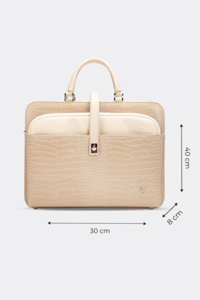 MORCA Γυναικεία Τσάντα Laptop Χαρτοφύλακας Εκρού