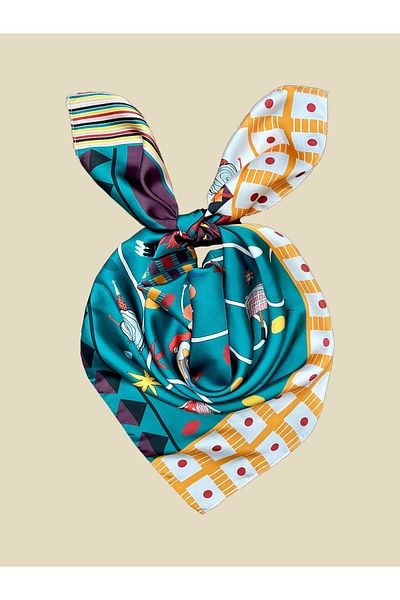Bolder Scarf Ciyt Brown/Green Scarf 100*100
