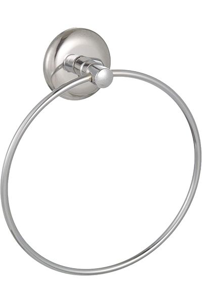 STOREMAX Jvnnastore Bathroom Iris Chrome Round Towel Hanger Ring Towel Rack Whether Paste or Mo