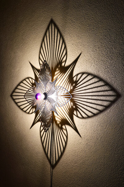 Siyempi "Yıldız Çiçeği" 2m Anahtarlı Dekoratif Desenli Gölge Aplik