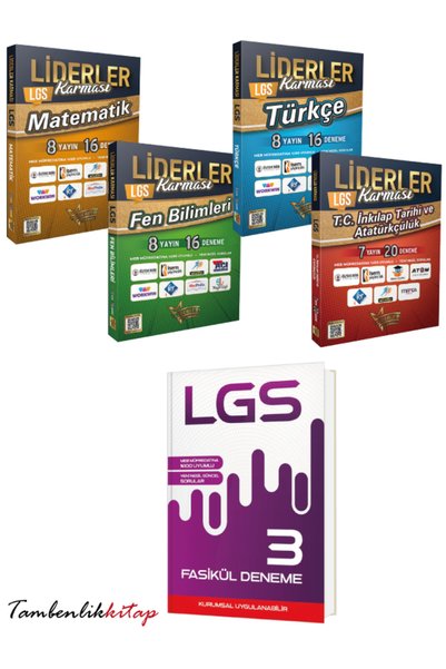 Bilimyolu Yayıncılık Liderler Karması 8,Sınıf LGS Genel Branş Deneme Seti + 3 Fasikül Deneme