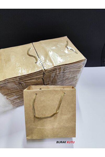 BURAKKUTU Karton çanta Kraft Model 11x11 Körük Boy:5 Cm Paketi 96 Lidir