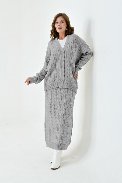 NİSUM MODA Nisum Hair Knitted Knitting Skirt Cardigan Suit