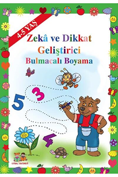 Uysal Yayınevi Zeka ve Dikkat Geliştirici Bulmacalı Boyama 1 (4-5 Yaş)