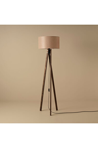 Bella Maison Bella Ahşap Lambader Bej-Ceviz (40x40x125 cm)