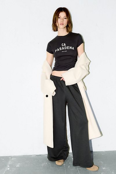 Bershka Super wide-leg plush trousers