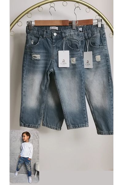 morpembej kadın erkek çocuk Adjustable Ripped Jeans
