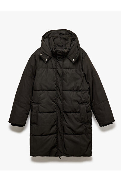 Koton Παλτό με κουκούλα με κουμπιά με φερμουάρ