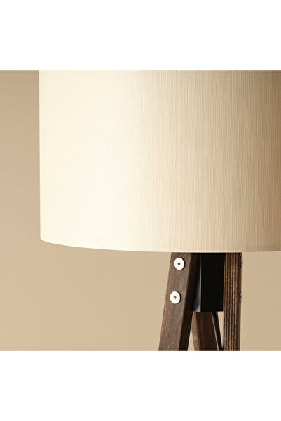 Bella Maison Bella Ahşap Lambader Krem-Ceviz (40x40x125 cm)