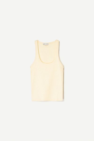 Bershka Sleeveless ribbed T-shirt