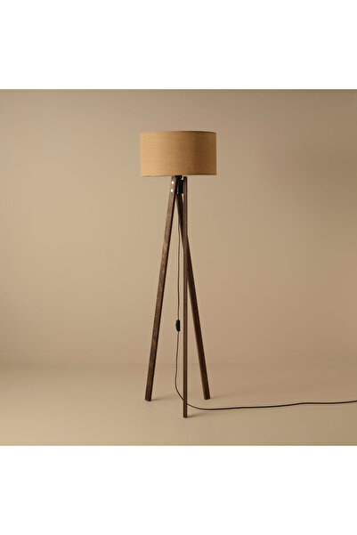 Bella Maison Bella Ahşap Lambader Çöl Bej-Ceviz (40x40x125 cm)