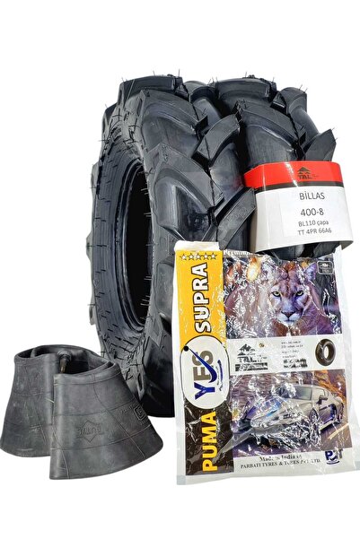 Billas ÇAPA LASTİĞİ 400-8 TT 4KAT TAKIM 2'Lİ+İÇ LASTİKLİ SET