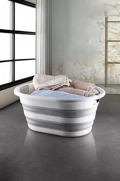 EDALKILIÇ Foldable Silicone Laundry Basket & Accordion Folding Basket 27 Lt