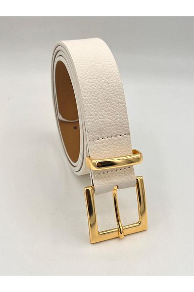 MODAM HİFA Square Buckle Women's Belt Trouser Belt Dress Belt Shirt Belt Coat Belt