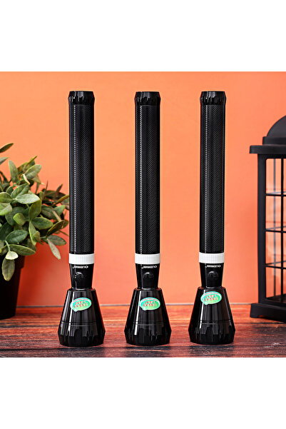 Olsenmark Rechargeable LED Flashlight - 3 Pcs - Super Bright Torch Light - Built-in 3000mAh Battery