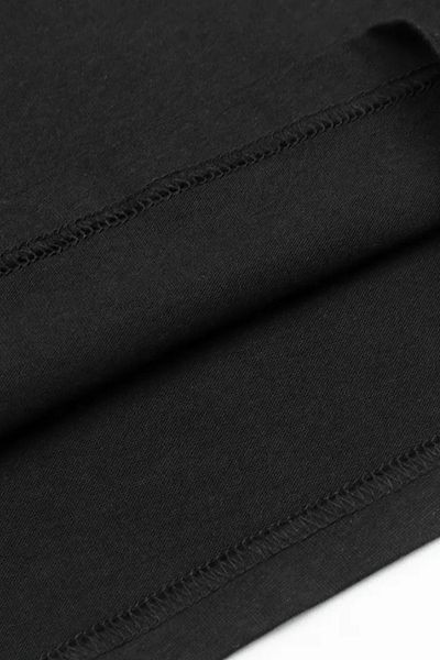Tarz Cool Ανδρικό μπλουζάκι μαύρο Oversize Crew Neck 100% βαμβάκι