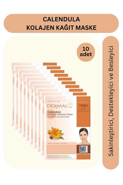 Dermal 10 Calming and Nourishing Collagen Mask with Calendula Extract