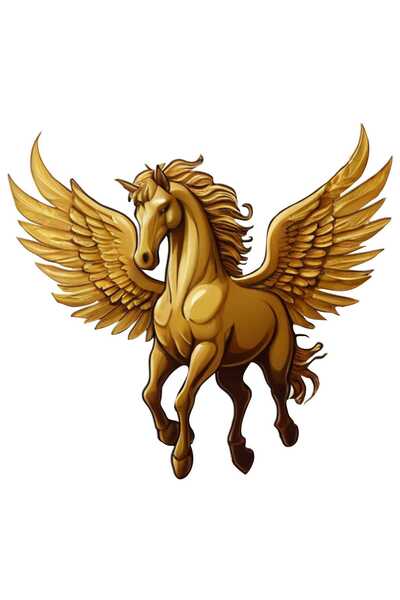 Tasarım 11x10 cm Pegasus Sticker Defter Dolap Laptop Kask Araba Motor Sticker