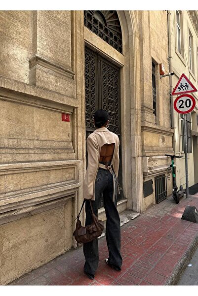 Diviny Női antracit normál, egyenes szabású, magas derekú, trendi farmernadrág