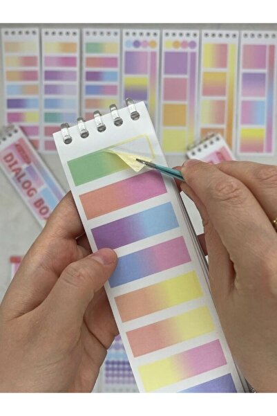 Kağıt Gemi Dükkan 20 Yaprak 328 Adet Binderli Kırmızı Tonları İndeks/İndex Sticker/Etiket/Çıkartma/Postit/Post-it