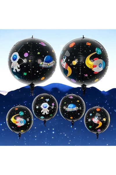 Behind party store 4D Space Globe Foil Balloon