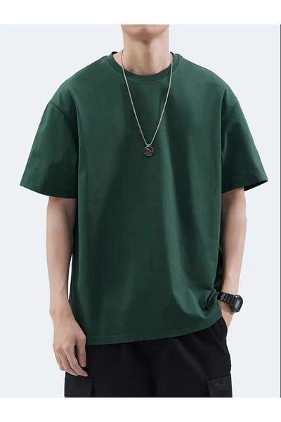 Tarz Cool Ανδρικό μπλουζάκι Oversize Crew Neck 100% βαμβακερό