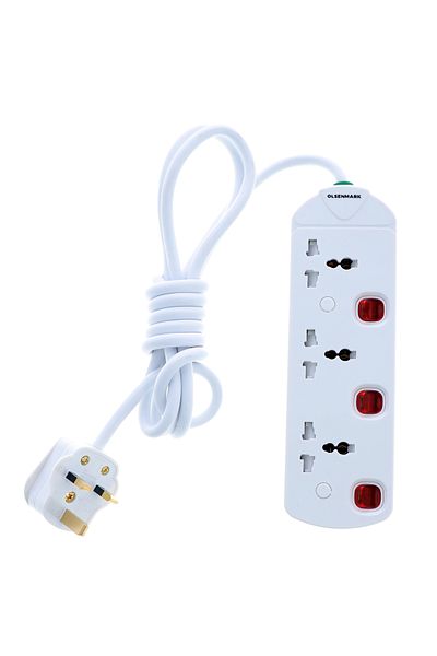 Olsenmark 3-Way Extension Socket 13A - Extension Lead Strip